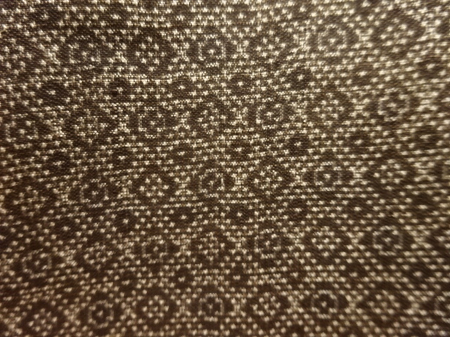 JAPANESE KIMONO / SILK / DORO OSHIMA TSUMUGI / WOVEN RHOMBUS PATTERN